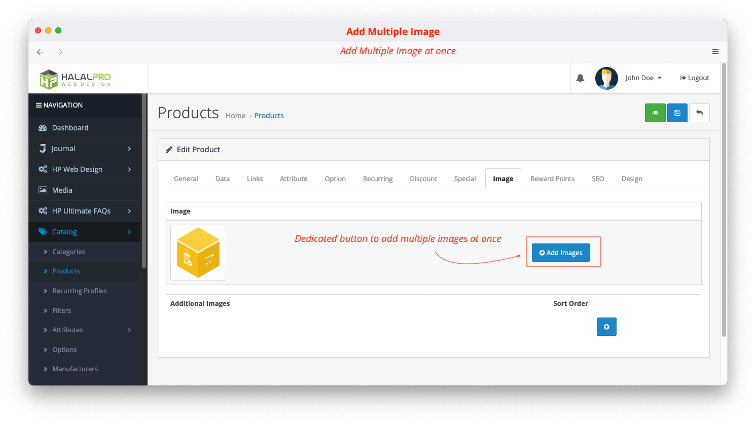 add Image button - file manager opencart